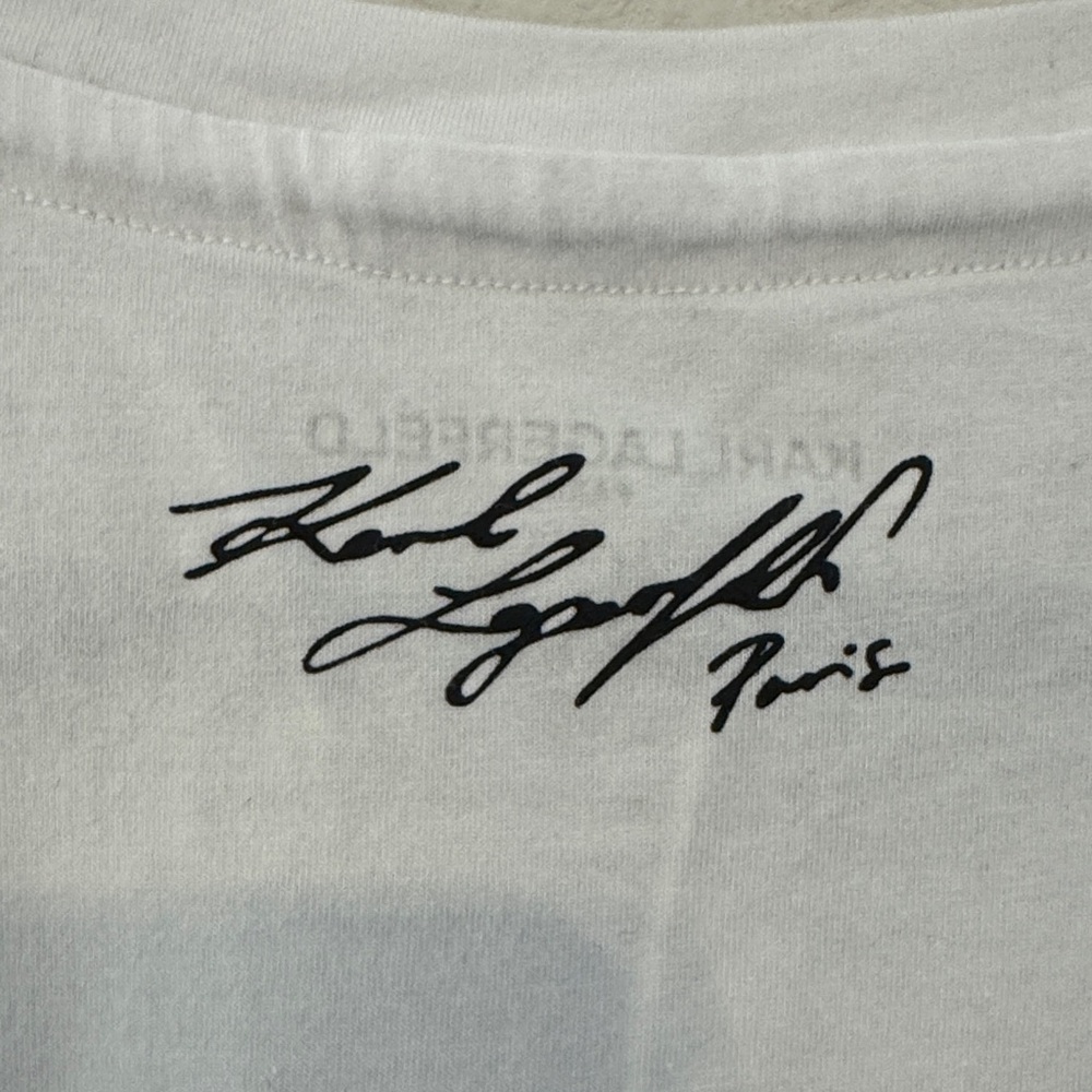 Karl Lagerfeld White Tee with Cartoon Graphic - Picture 2 of 4
